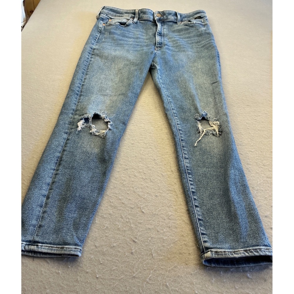 Mavi Jeans Distressed Skinny Denim Medium Wash Size 32/27 Casual Edgy Distressed
